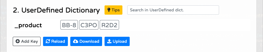 UserDefined Dictionary