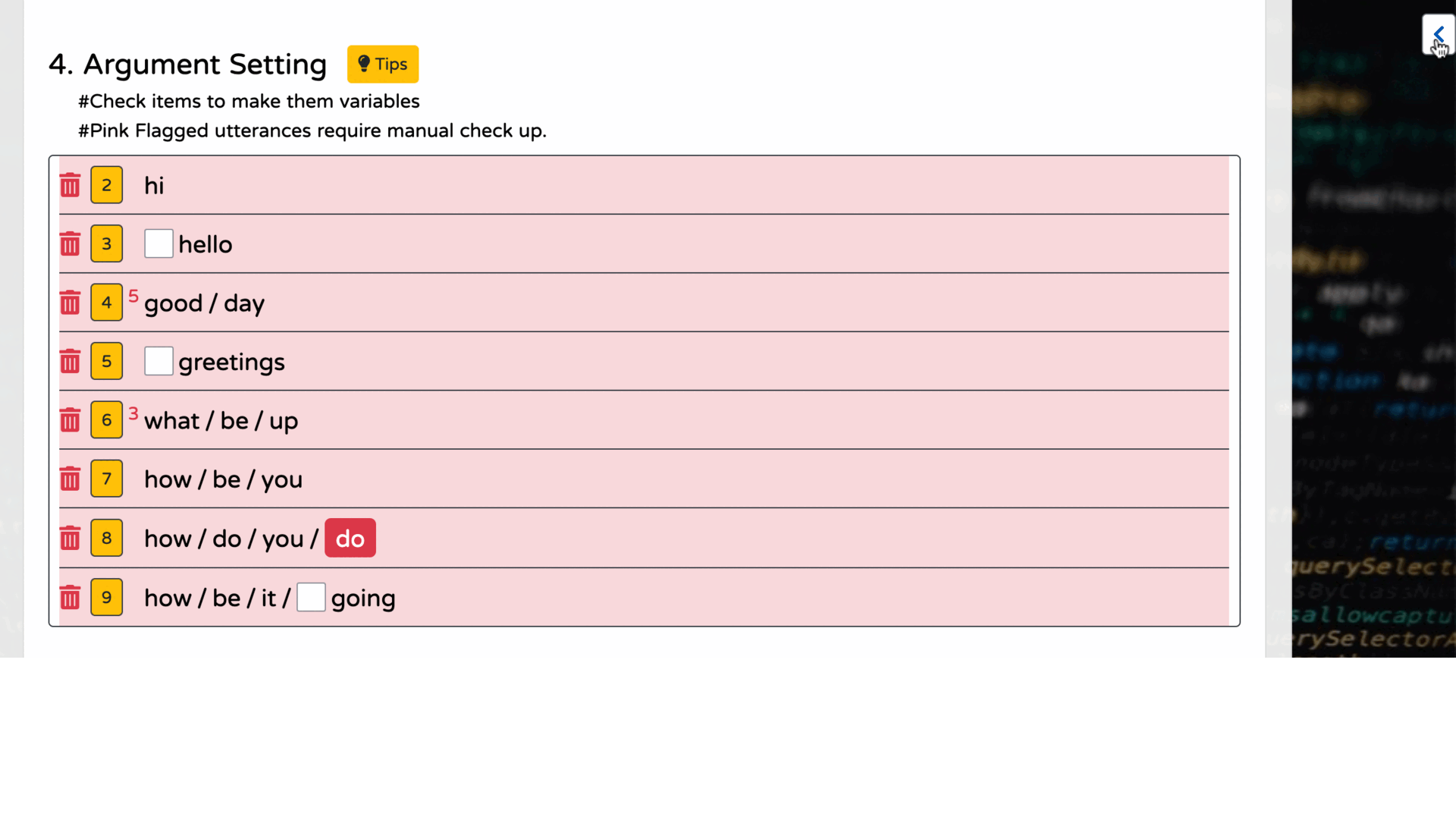 Argument Selection Tool-2